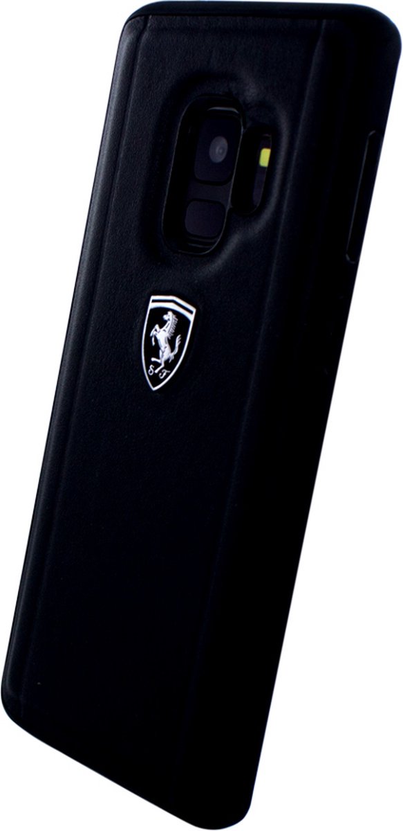 Ferrari Portofino Leather Back Cover - Geschikt voor Samsung Galaxy S9 - Zwart