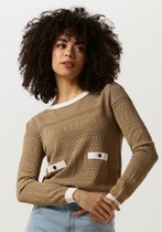 Liu Jo Crepe Fancy Lady Sweatere Tops & T-shirts Dames - Shirt - Beige - Maat S
