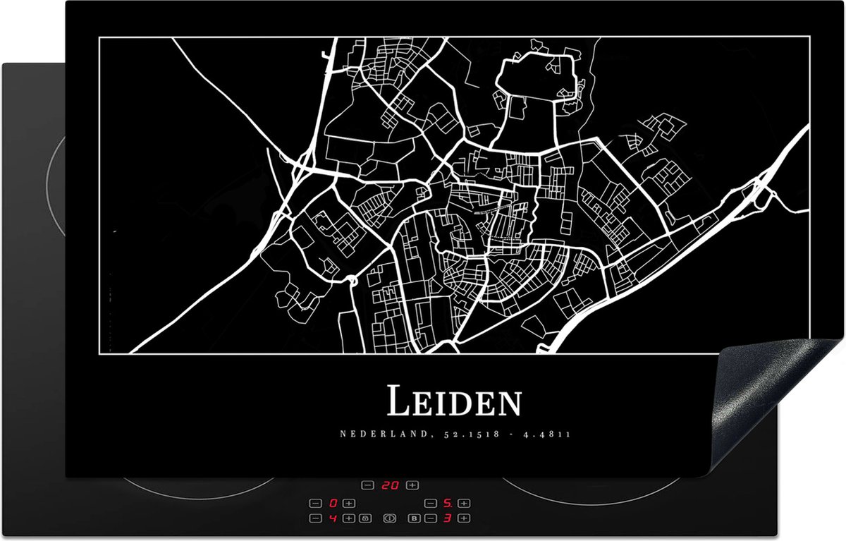 Inductie beschermer - Inductie Mat - Kookplaat beschermer - Plattegrond - Leiden - Stadskaart - Kaart - Inductie beschermer - Inductie Mat - Kookplaat Beschermer - 83x51.5 cm - Afdekplaat inductie - Inductiebeschermer