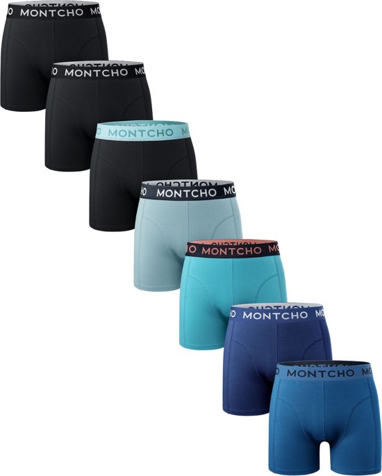 MONTCHO - Dazzle Series - Boxershort Heren - Onderbroeken heren - Boxershorts - Heren ondergoed - 7 Pack - Premium Mix Boxershorts - Oceanic Overtones - Heren - Maat XL