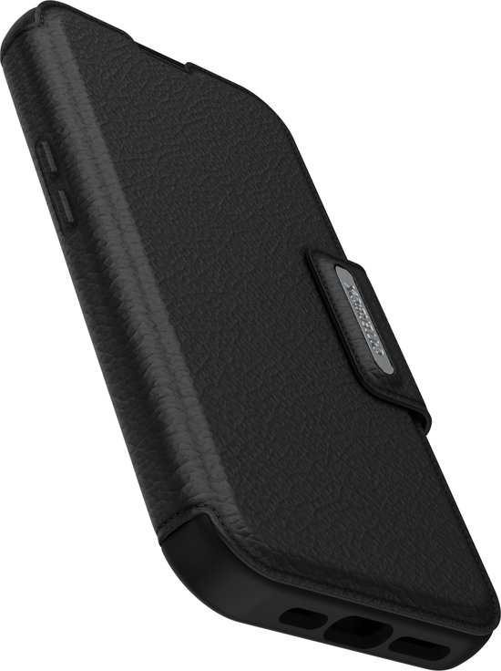 Foto: Otterbox strada iphone 15 hoesje magsafe book case echt leer zwart