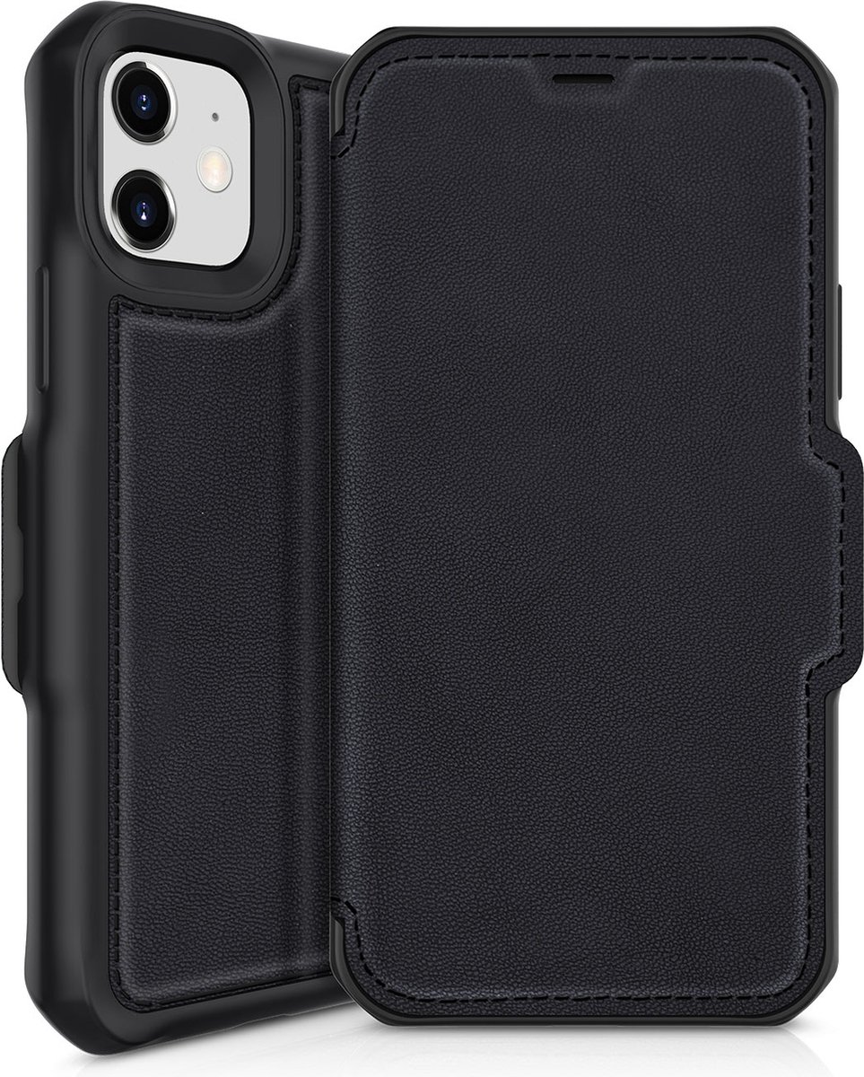 Itskins Hybrid Folio bookcase voor Apple iPhone 12 Mini - Level 2 bescherming - Zwart
