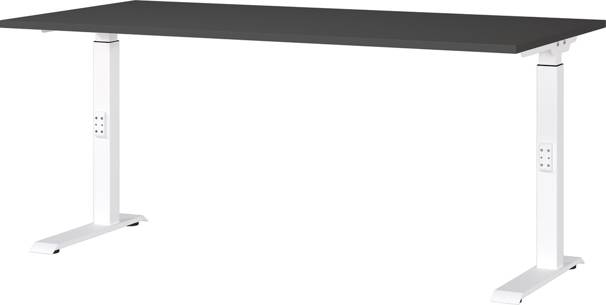 Bureau Galileo Wit - Grafiet - 160x80cm - Hoogte 91 cm - In hoogte verstelbaar