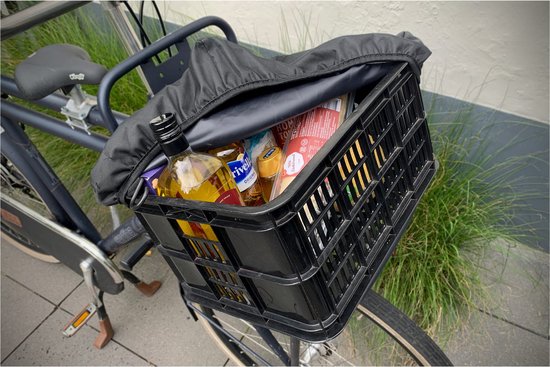 CRATE fietskrathoes van DS COVERS - Maat L 40x50cm - Outdoor - Zwart - Waterdicht - UV bescherming - 600D polyester van DS COVERS — afbeelding 4