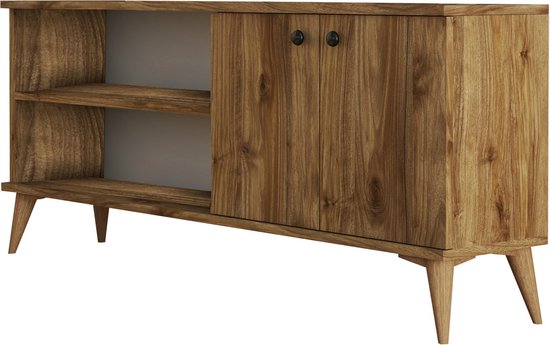 Emob- TV Meubel Modern TV-meubel | 100% Melamine coating | Notenhout | Breed | Zwevend Ontwerp - 138cm - Bruin