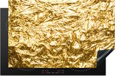 KitchenYeah® Inductie beschermer 80x52 cm - Gouden folie met een gerimpelde textuur - Kookplaataccessoires - Afdekplaat voor kookplaat - Inductiebeschermer - Inductiemat - Inductieplaat mat