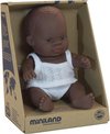 Poupée bébé fille africaine Miniland - 21 cm
