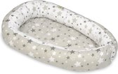 Babynest 80x55 cm | Sterrenpatroon op beige en wit