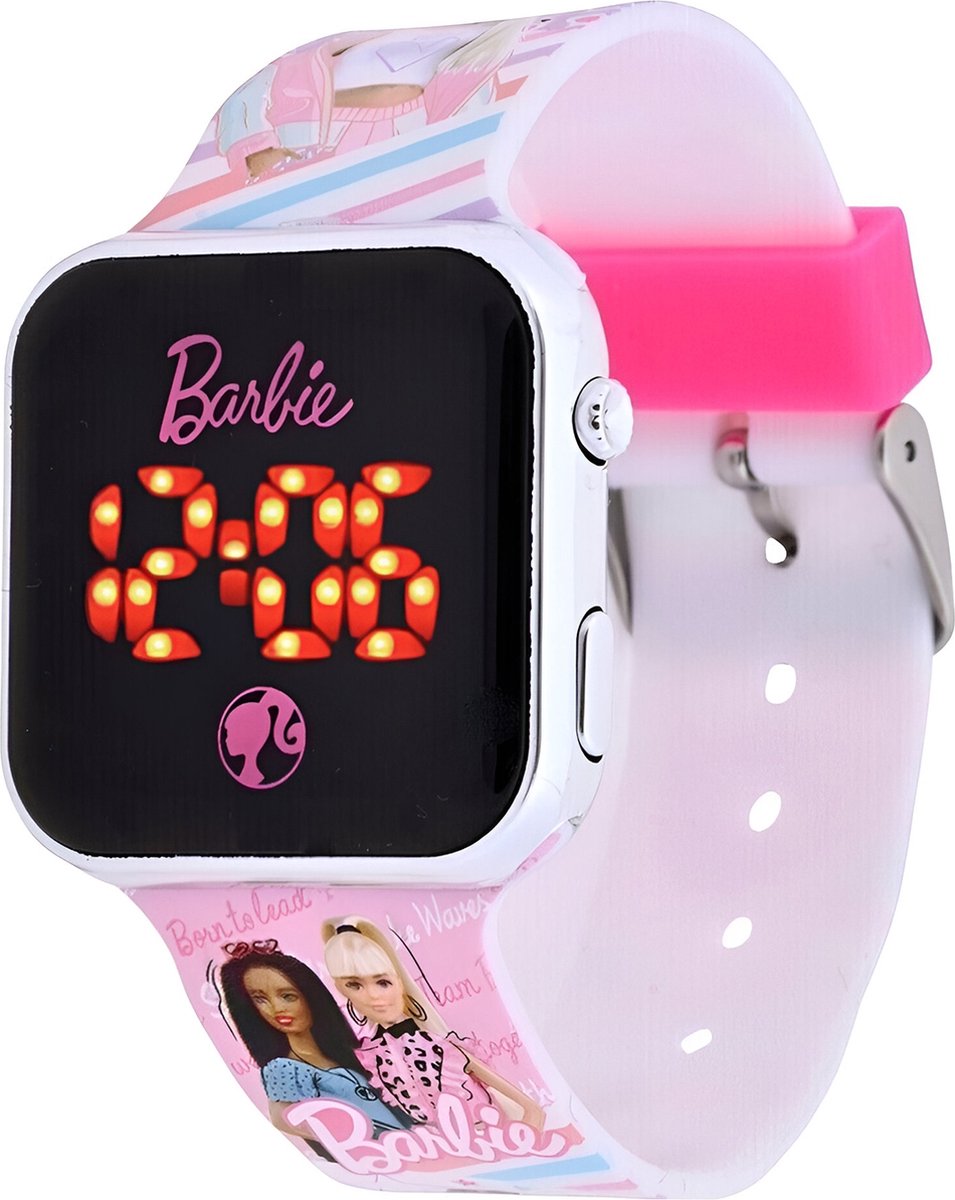 Accutime - LED Watch Barbie - Kinderhorloge Met LED Display Voor Datum en Tijd - Roze