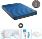 Bol.com Intex Luchtbed - 2-Persoons - 152 x 203 x 22 cm - Blauw - Inclusief pomp - Hoeslaken - Kussen - Reparatieset en Kussenbe... aanbieding
