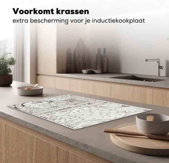 KitchenYeah® Inductie beschermer 78x52 cm - Cover Louis Couperus - schilderij van Jan Toorop - Kookplaataccessoires - Afdekplaat voor kookplaat - Inductiebeschermer - Inductiemat - Inductieplaat mat