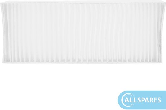 Wit, rechthoekig filter met vouwen en het Allspares logo.