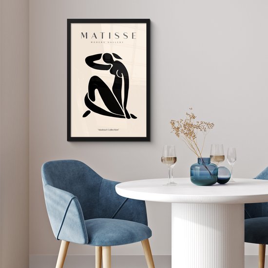 Cadre photo avec affiche - Cadre affiche 40x60 cm - Posters - Femme - Matisse - Art - Moderne - Décoration photo en cadre - Décoration murale salon - Tableau abstrait - Décoration murale chambre - Décoration chambre - Accessoires décoratifs