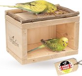 Bol.com Schattig vogelhuisje slaaphuis van hout voor de vogelkooi of volière | Geliefd als slaapplaats en beschermingshuis van p... aanbieding