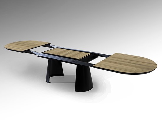 Table à manger extensible Capri marron jusqu'à 406 cm - table de salle à manger au design unique 206x103 extensible progressivement jusqu'à 406 cm