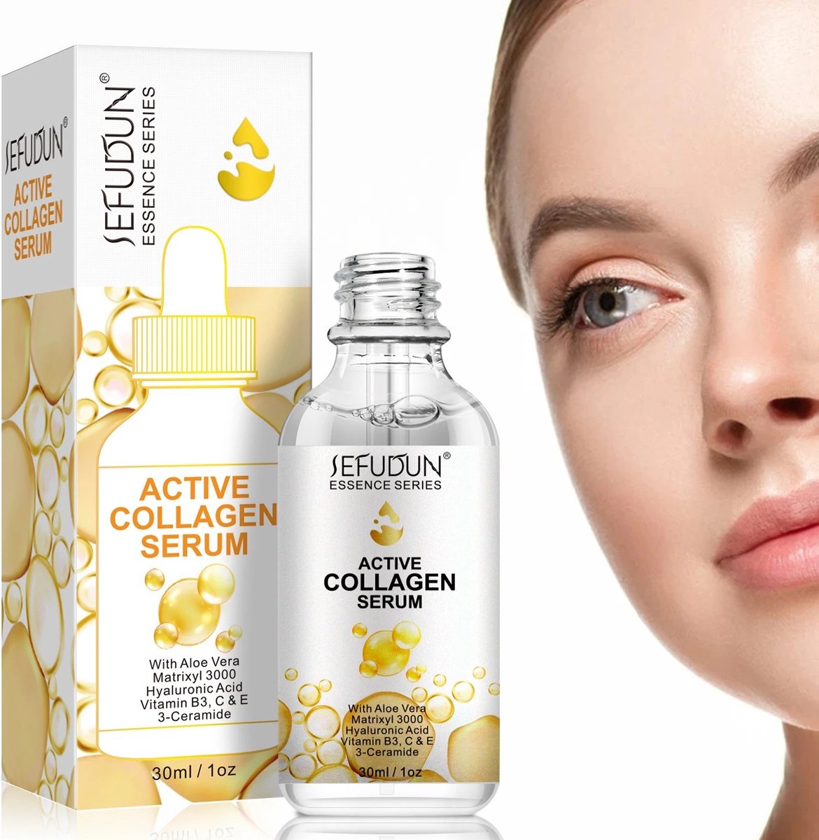 Goedkoopste Active Collagen Serum - Hydraterend Hyaluronzuur Serum - Vitamine C Serum - Gezichtsserum - Alöe Vera - Anti rimpel Collageen - 30 ml