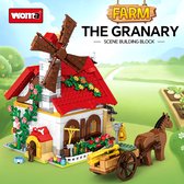 WOMA Farm The Granary - Bouwpakket - Bouwblokken - Bouwset - 3D puzzel - Mini blokjes - Compatibel met Lego bouwstenen - 720 Stuks