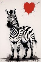 Affiche jardin Zebra - Affiche Banksy - Posters zèbre - Jardin - Affiche jardin - Décoration murale décoration Jardin - 100 x 150 cm