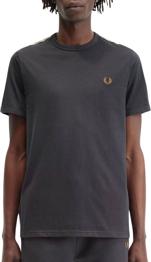 Fred Perry Contrast tape ringer t-shirt - anchor grey black