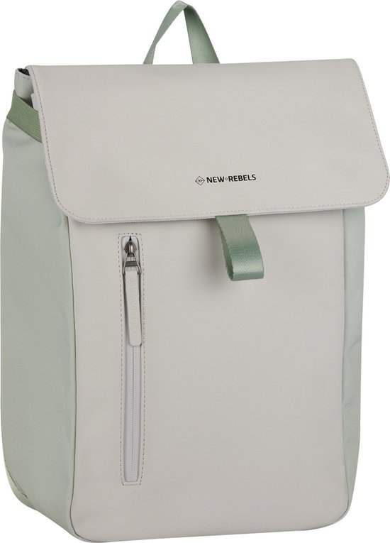 New Rebels Ceres Dothan Lime Lichtgrijs 15L Rugtas met Flap Waterafstotend Laptop 15.6