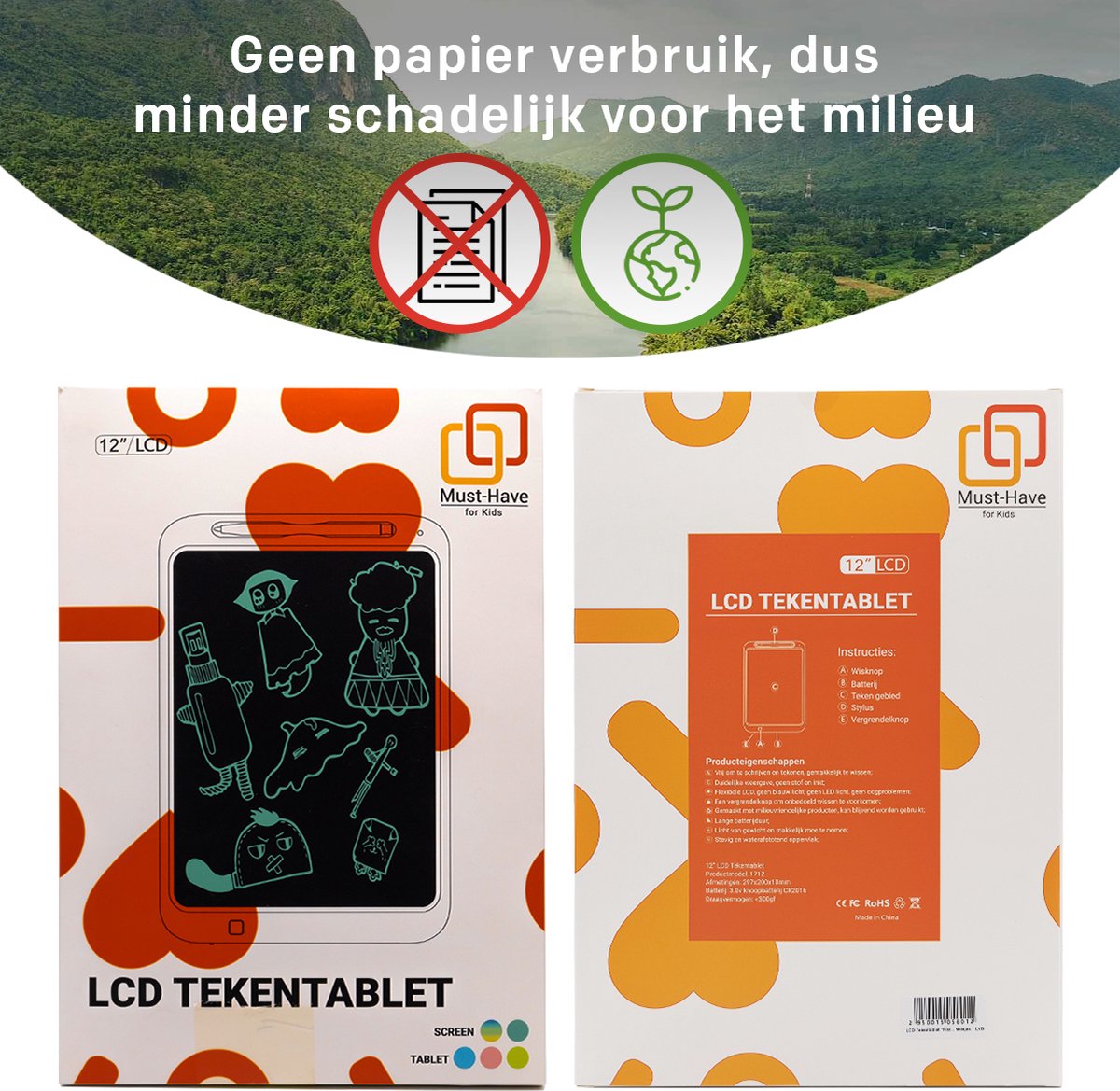 Tekentablet "Blauw" 12 inch - Educatief Speelgoed Jongen 3 Jaar - Kinderspeelgoed 4 Jaar - Tekenen - Kinderspeelgoed 5 Jaar - 6 Jaar - 7 Jaar - Leren Tekenen - Digitaal Notitieblok - Kinderspeelgoed 3 Jaar - Kadootjes - Cadeautjes - Kado - Jongens — afbeelding 11