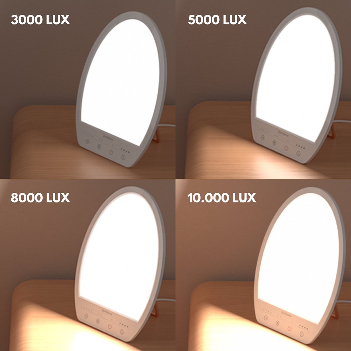 Bravmate Daglicht 10.000 Lux, daglichtlamp met 45° verstelbare houder, touch-bediening, uv-vrije zonlichtlamp met 3 kleurtemperaturen, daglicht voor op de werkplek of thuis