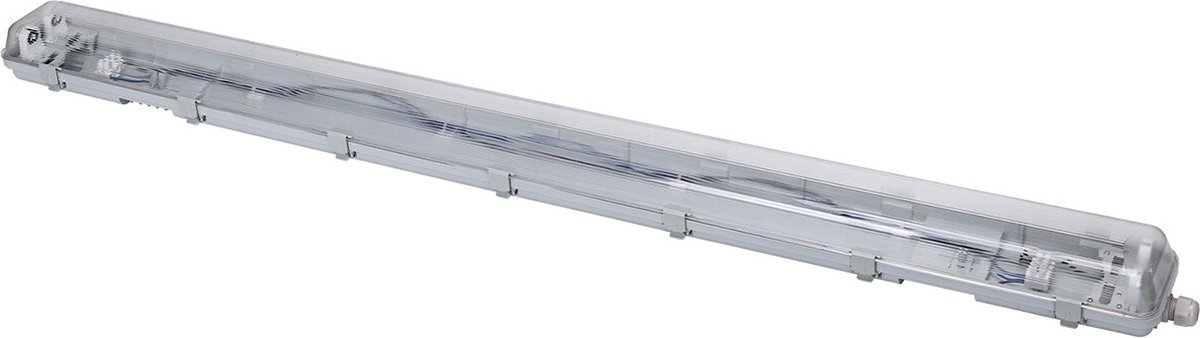 Velvalux LED Waterdichte TL Armatuur - Velvalux Strela - 120cm - Dubbel - Koppelbaar - Waterdicht IP65 Grijs