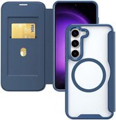 Portemonnee Hoesje Geschikt voor Samsung Galaxy S24 Plus | Compatibel met MagSafe | Wallet Book Case met Magneet | Beschermhoes met Pasjeshouder | Blauw