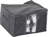 Dekbed/kussen opberghoes antraciet grijs met vacuumzak 40 x 40 x 25 cm - Dekbedhoes - Beschermhoes