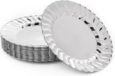 MATANA 20 Premium Feestbordjes Kunststof (Zilver, 22,5cm) - Elegant, Stabiel & Herbruikbaar - voor Bruiloft, Verjaardag, Catering