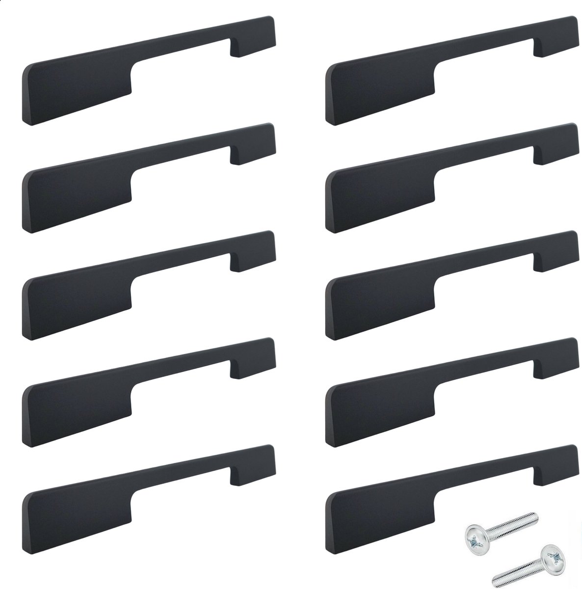 10X Handgrepen Zwart RVS - Boormaat 160mm - Kastgrepen
