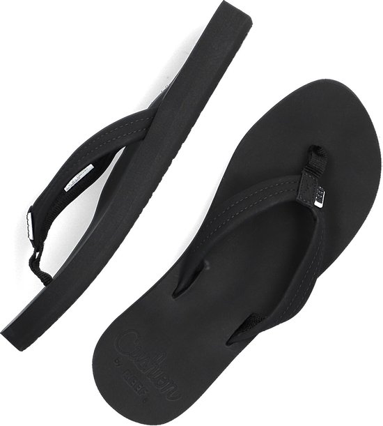 Zwarte Reef slipper met dikke zool, van bovenaf