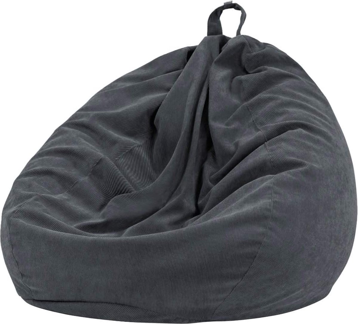 Zitzakstoel voor kinderen en volwassenen, alleen hoes (zonder vulling) voor knuffeldieren 110 x 89 cm (grijs)