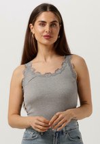 Rosemunde Silk Top W/ Lace Tops & T-shirts Dames - Shirt - Lichtgrijs - Maat XL