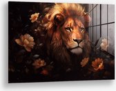 Wallfield™ - The Painted Lion | Glasschilderij | Gehard glas | 60 x 90 cm | Magnetisch Ophangsysteem