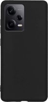 Hoesje Geschikt voor Xiaomi Redmi Note 12 Pro+ Hoesje Siliconen Cover Case - Hoes Geschikt voor Xiaomi Redmi Note 12 Pro+ Hoes Back Case - Zwart