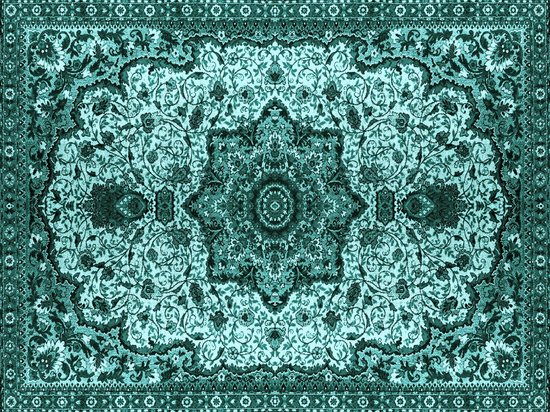 Vloerkleed vinyl | Persia Turquoise | 170x170 cm | Onze materialen zijn PVC vrij en hygienisch