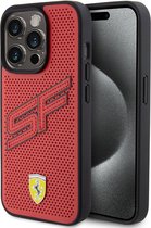Ferrari iPhone 15 Pro Hardcase Backcover Perforated – Rood