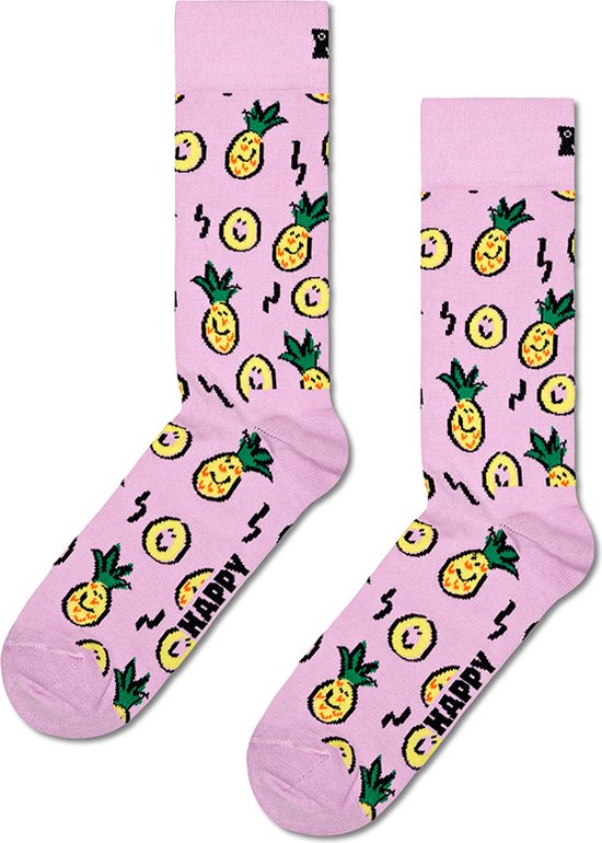 Happy Socks sokken pineapple paars - 41-46