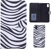 Portemonnee Book Case Hoesje Geschikt voor: Apple iPhone XR - Zebra Print