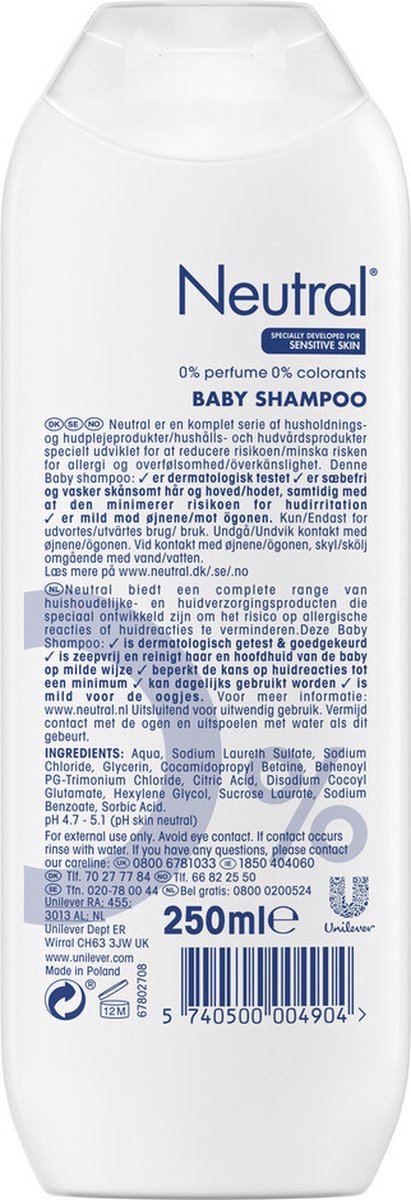 Neutral Parfumvrij - 250 ml - Baby Shampoo van Neutral — afbeelding 5