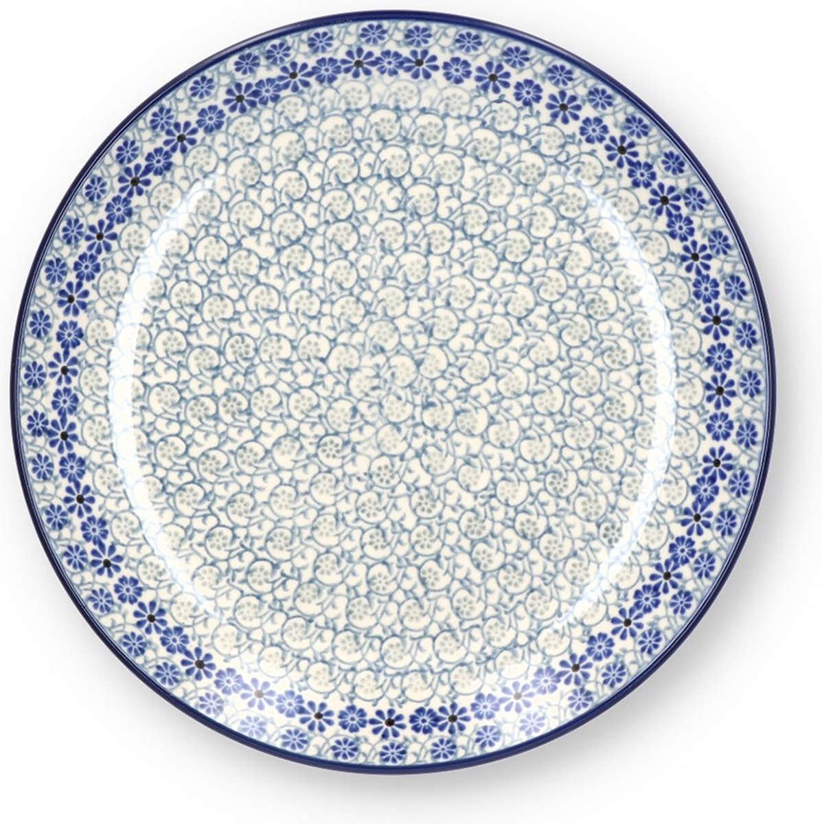Bunzlau Castle Dinerbord Ø: 26 5 cm Blue Fountain Handgemaakt Bord
