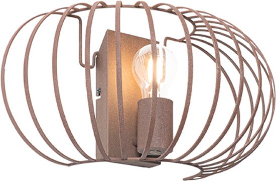 QAZQA johanna - Design Wandlamp voor binnen - 1 lichts - D 20 cm - Roestbruin - Woonkamer | Slaapkamer | Keuken