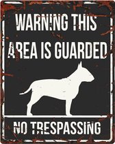 D&d Home - Waakbord - Hond - Warning Sign Square Bull Terrier Gb 20x25cm Zwart - 1st
