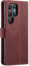 Samsung Galaxy S24 Ultra Bookcase hoesje - CaseMe - Effen Rood - Leer