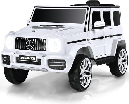 Mercedes G63 AMG - Elektrische Kinderauto - Wit - 12V - 1 tot 6 jaar