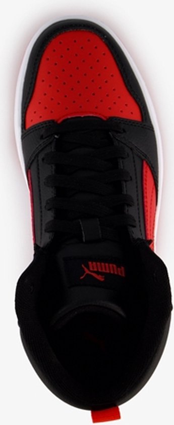 Puma Rebound V6 Mid kinder sneakers zwart/rood - Uitneembare zool