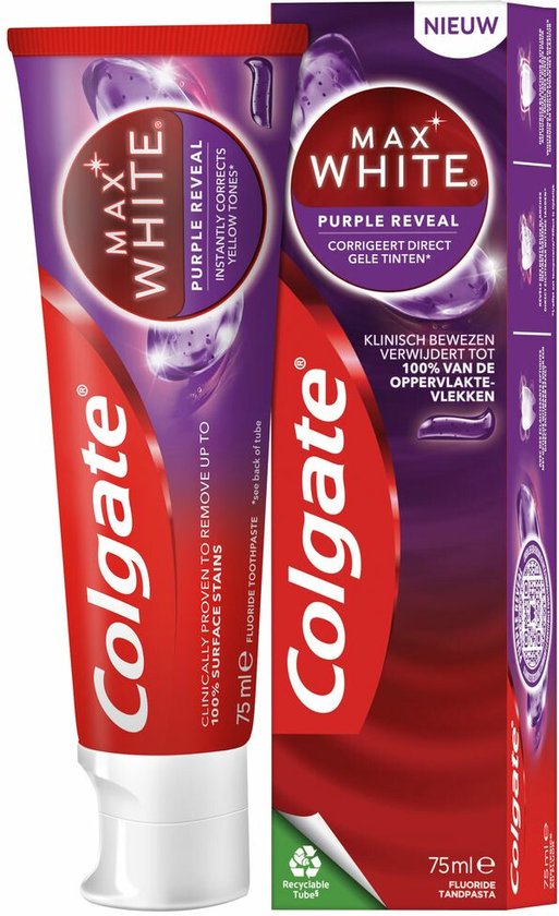 Colgate Dentifrice Max White Purple Reveal, 75 ml