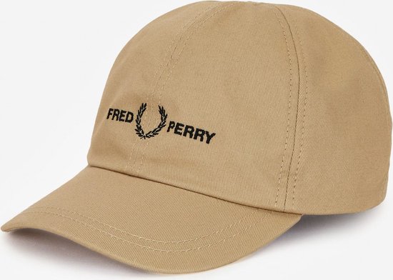 Fred Perry Graphic branded twill cap - warm stone