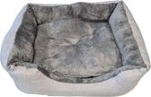 Nobleza Pluche Dierenmand - Hondenmanden - Kattenmand - Hondenbed - Kattenbed - Mand voor hond - Rechthoek - Licht Grijs - Maat S - 53x43x18 cm